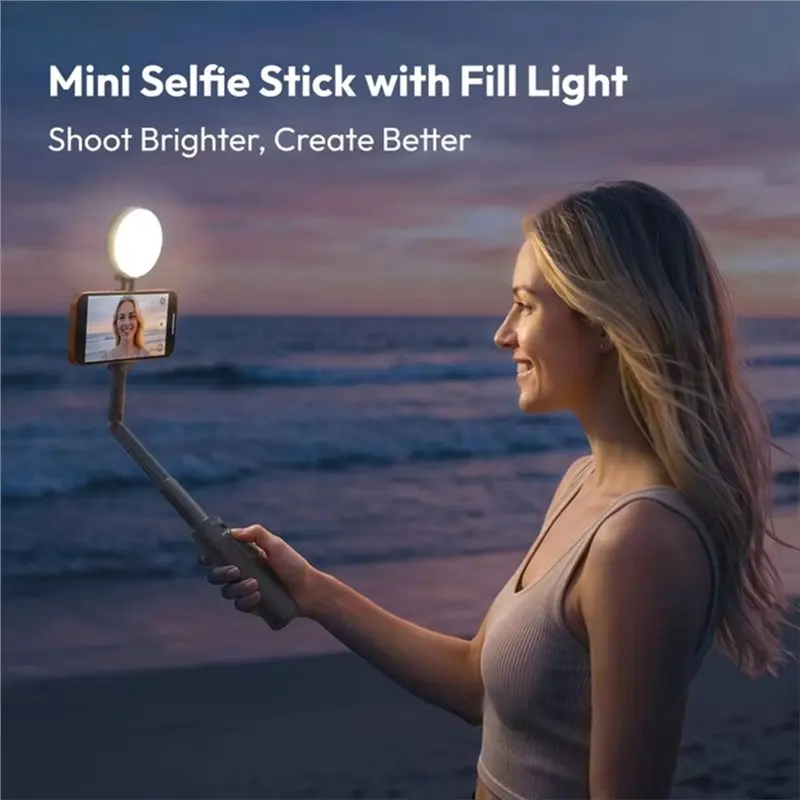 New Arrivals-MT40 2-In-1 Magnetic Mini Selfie Stick With Fill Light Portable Bluetooth Functionality For Phone Tripod Handle
