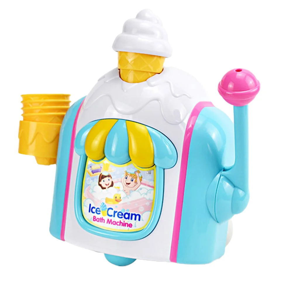 Children'S Bathroom Water Toy Ice Cream Handmade Baby Bath Tub Ice Cream Bubble Toy Bathing Toys Kids Plaything Blower