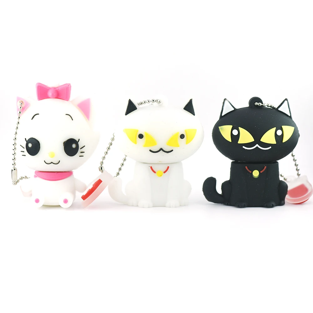 Clé usb de dessin animé mignon chaton 4 go 8 go disque U 16 go animal chat noir 32 go 64 go 128 go clé usb cadeau créatif