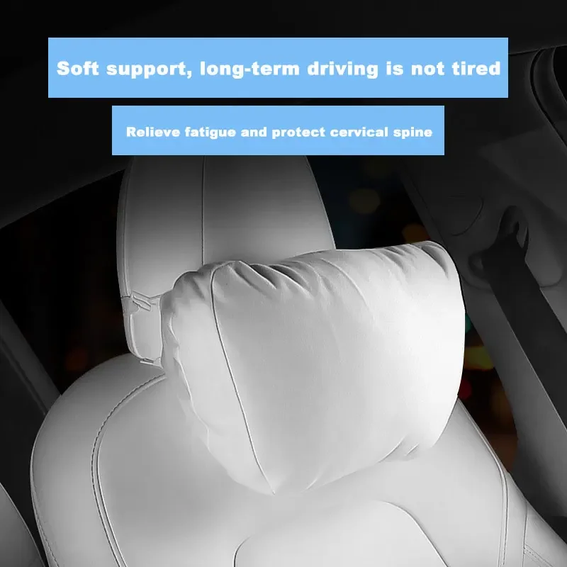 

Memory Foam Neck Pillows For Tesla Model 3/Y/X/S Car Accessories Seat Headrest Travel Rest Neck suede Pillow