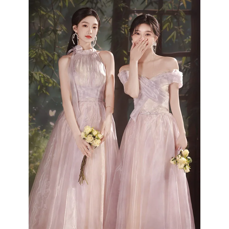 Robes de Demoiselle d'Honneur à Col Doux, Élégantes, Dos aux, Invitées de Mariage, Romantique, en Tulle, 16%, 4 Styles