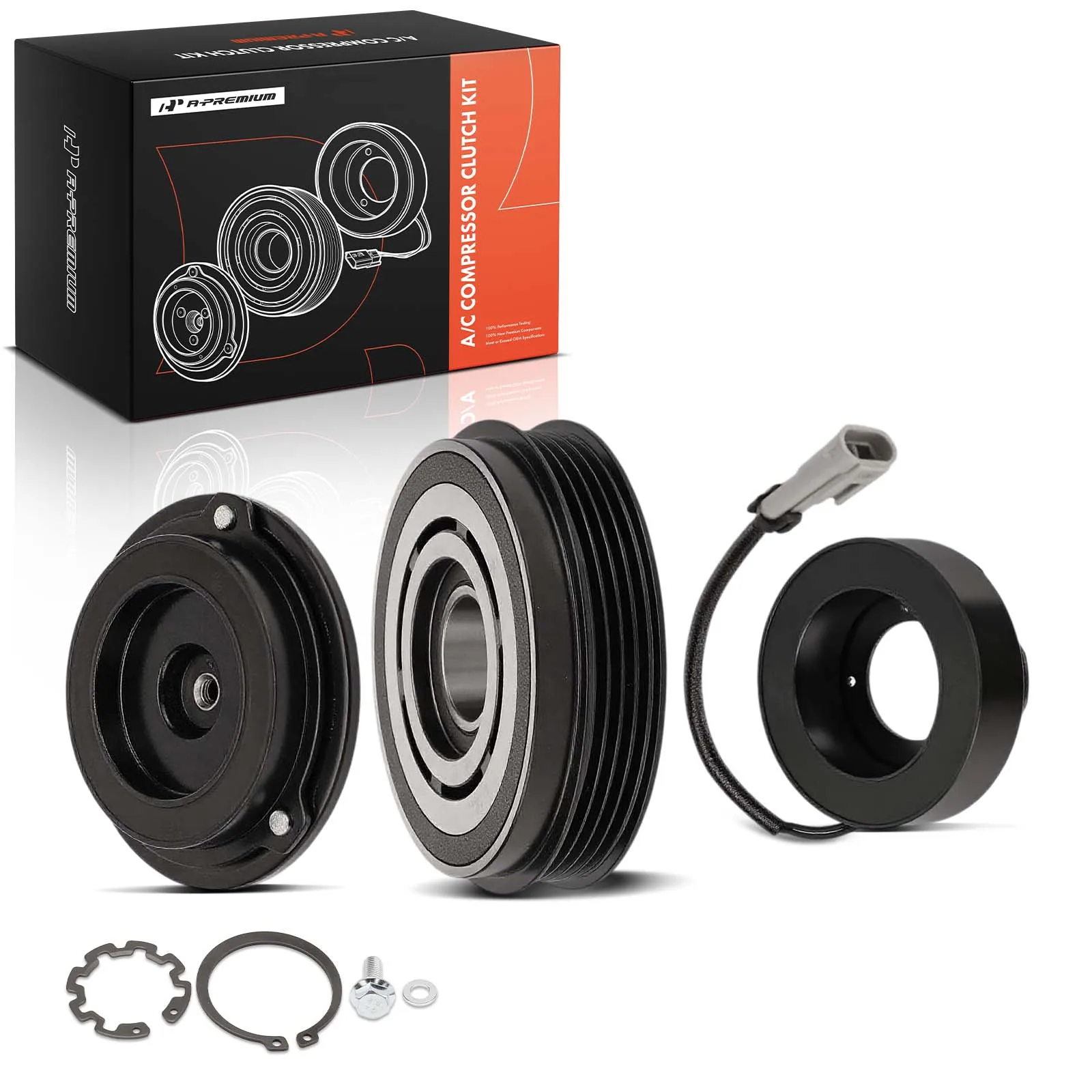 A-Premium AC Compressor Clutch Kit for GMC Sierra 2000-2014 Savana 2003-2020 Yukon 2000-2014 CadillAC Escalade 2002-2014 Hummer H2 2003-2009 H3 2008-2010