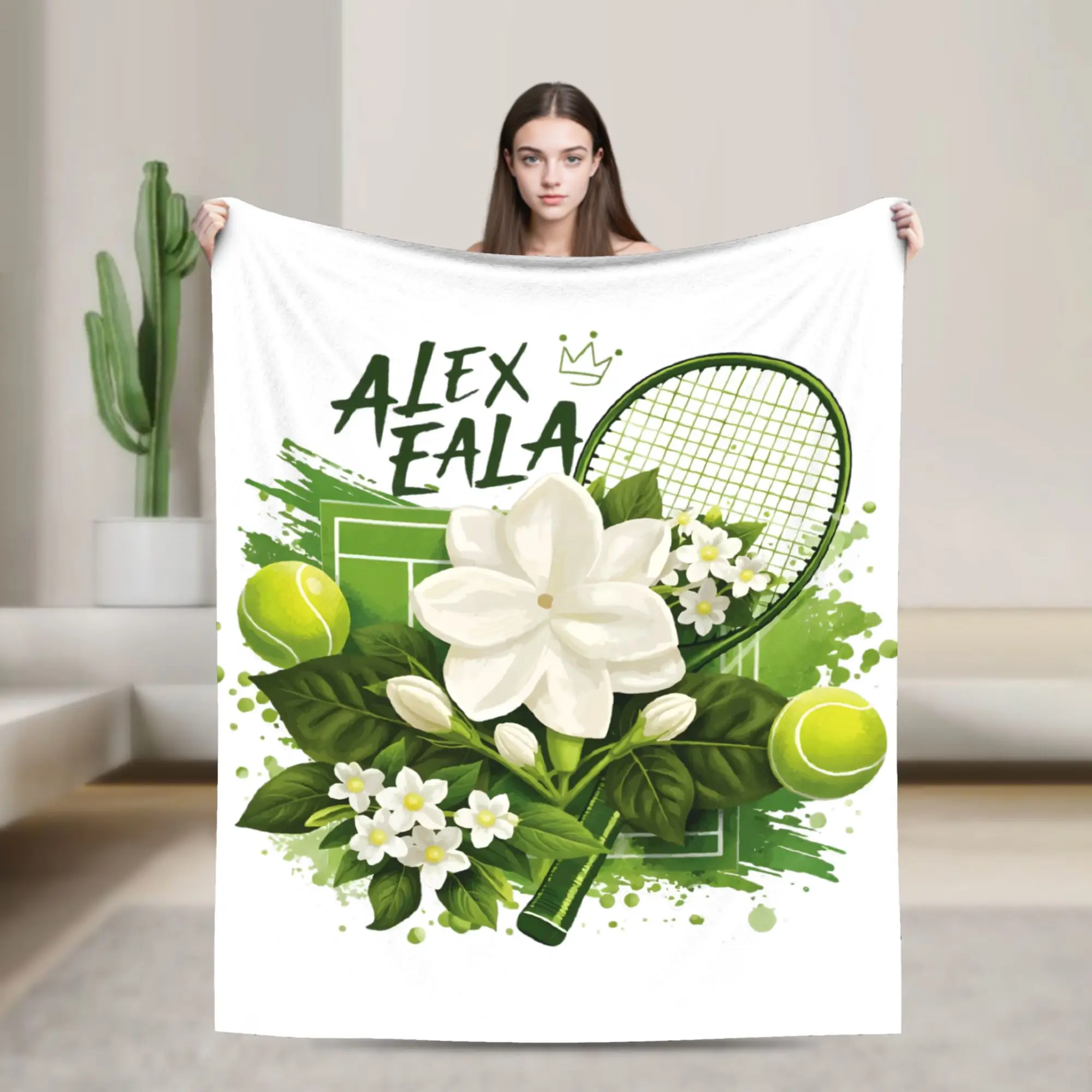 Alex Eala  Flannel Blankets Sampaguita Awesome Throw Blankets for Bed Sofa Couch 125*100cm Bedspread