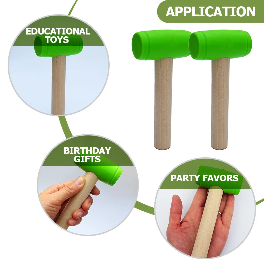 2 قطعة مطرقة خشبية صغيرة أدوات لعبة مطرقة التظاهر ألعاب وهمية محاكاة صيانة الأطفال