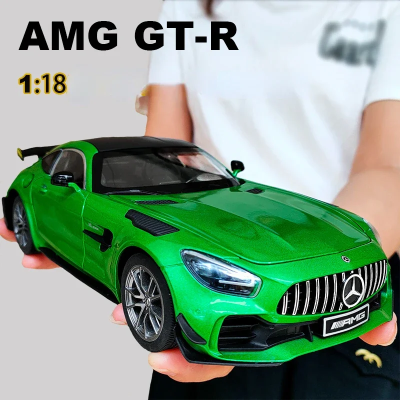 

Модель автомобиля Mercedes-Benz GTR AMG 1:18, металлический литой автомобиль, коллекционная игрушка, хобби, звук и фото, Миниатюрная игрушка для мальчиков G4