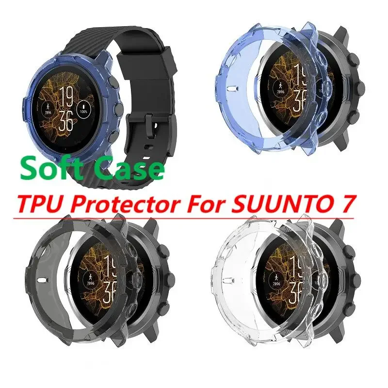 TPU Protective Case Cover For SUUNTO 7  Smart Watch Strap Soft Silicone Bumper Protector Shell Accessories SUUNTO7