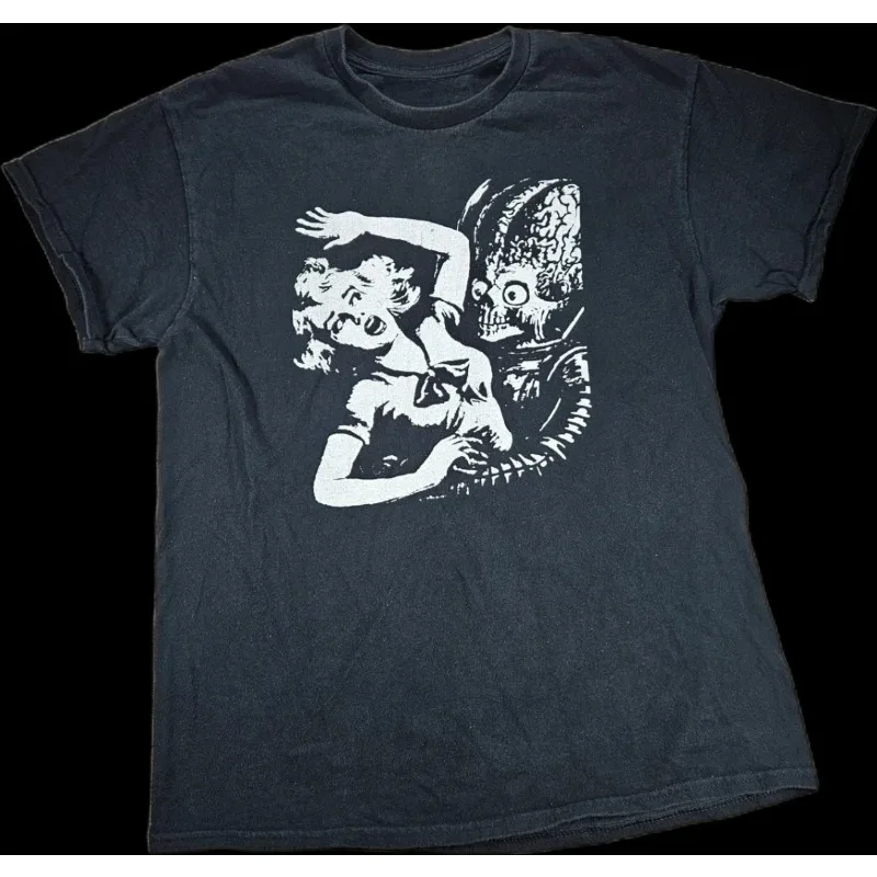Men's Sci-fi Alien Pattern T-shirt for Summer, New Unisex Casual Harajuku Style T-shirt