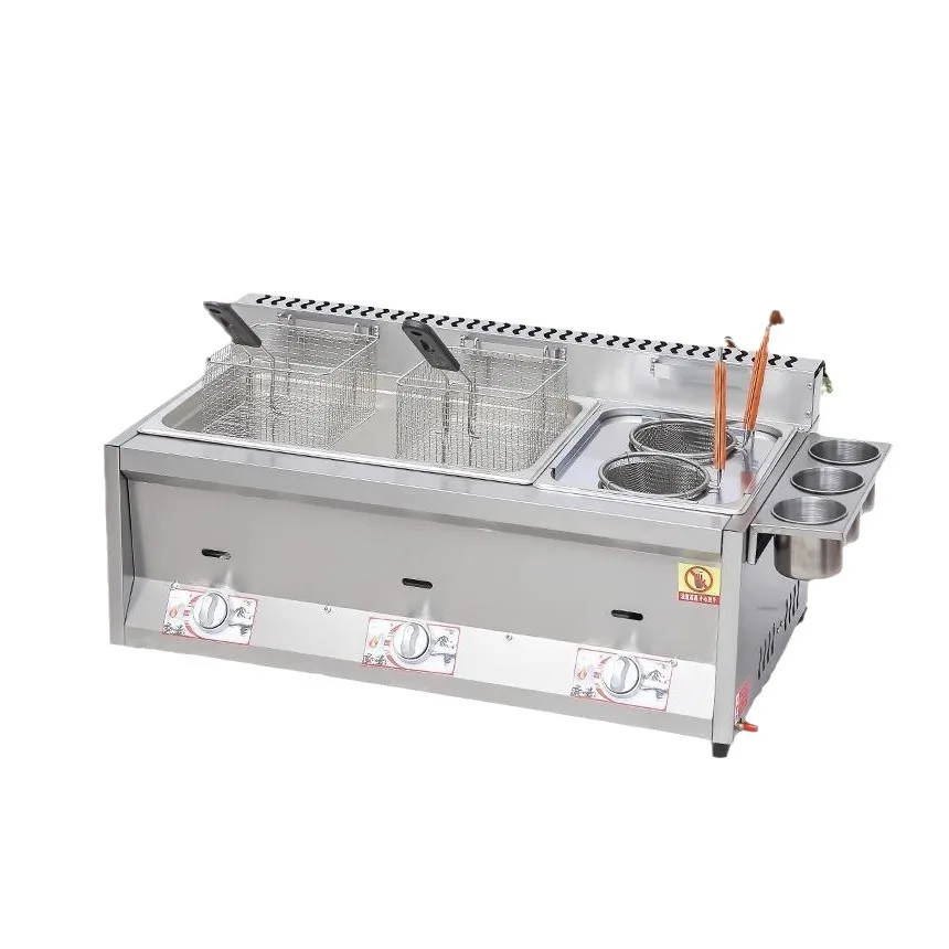 

Fryer, commercial stall gas Oden cooking machine