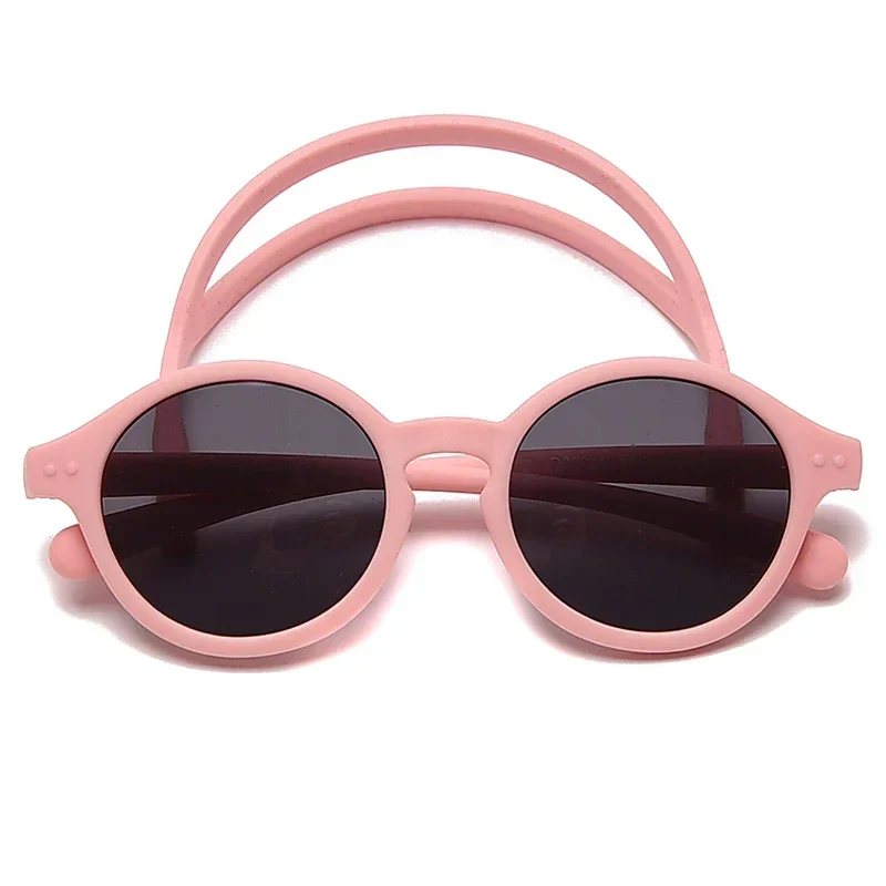 Lunettes de soleil flexibles en gel de pton pour bébé fille, protection UV400, sangle polarisée en TPEE, avec ULen silicone gratuite, de 0 à 4 ans