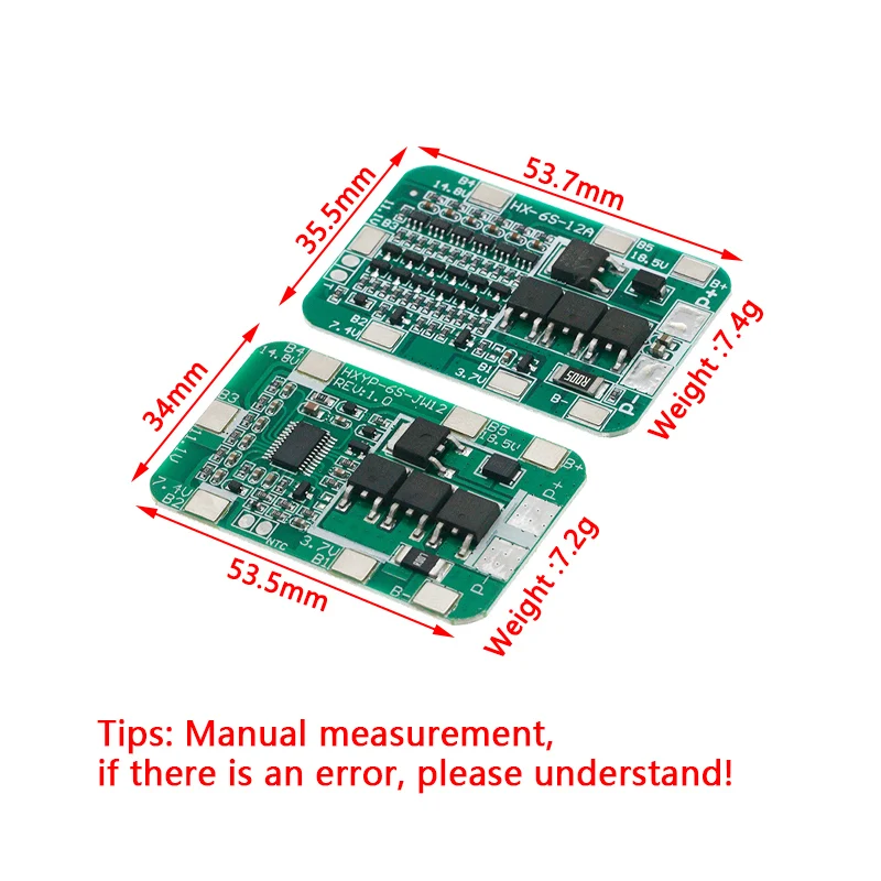 1PCS 6-string 22V24V power tools solar lighting 18650 special lithium battery protection board BMS