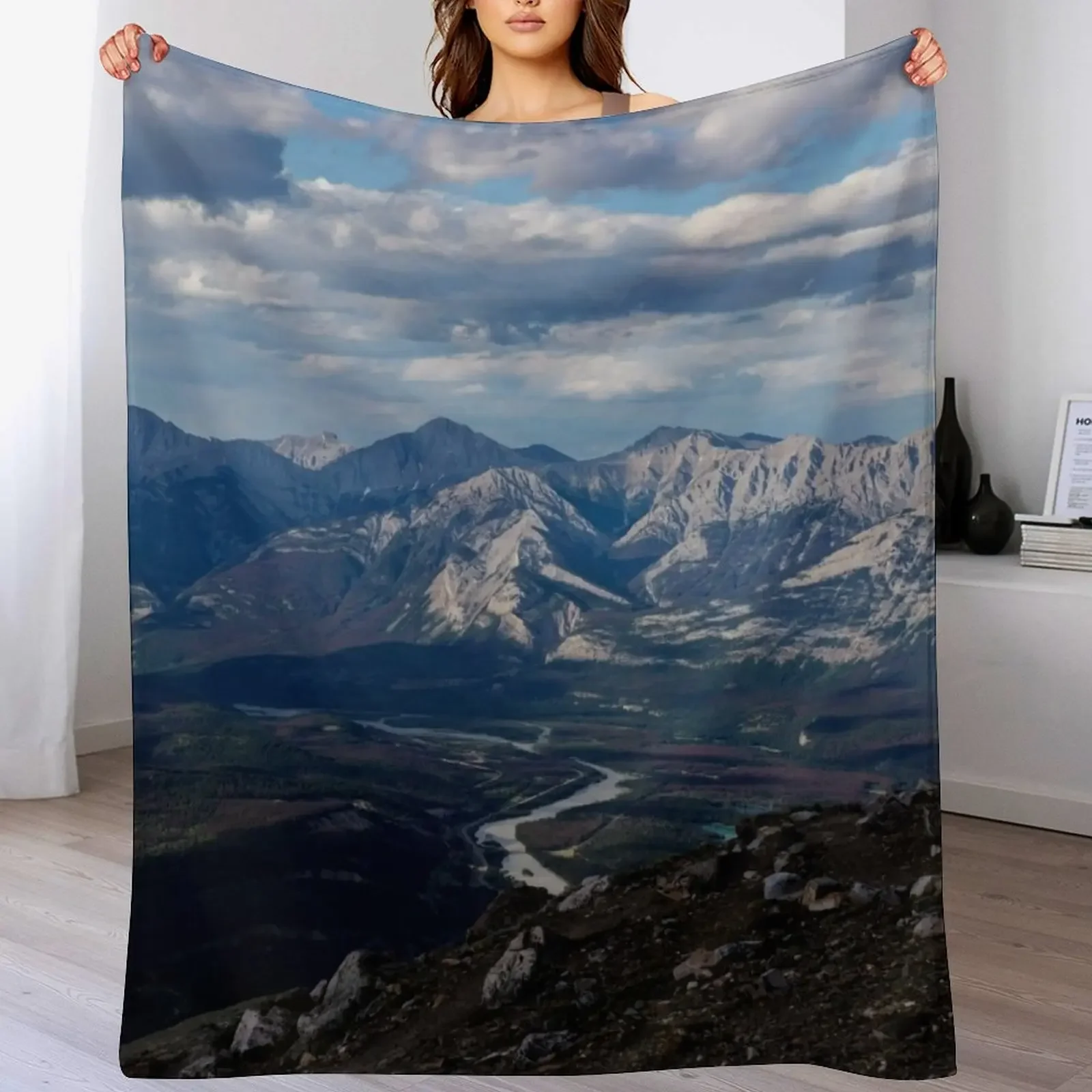 

Canadian Rockies Throw Blanket for sofa Decorative Beds Custom Furry Blankets