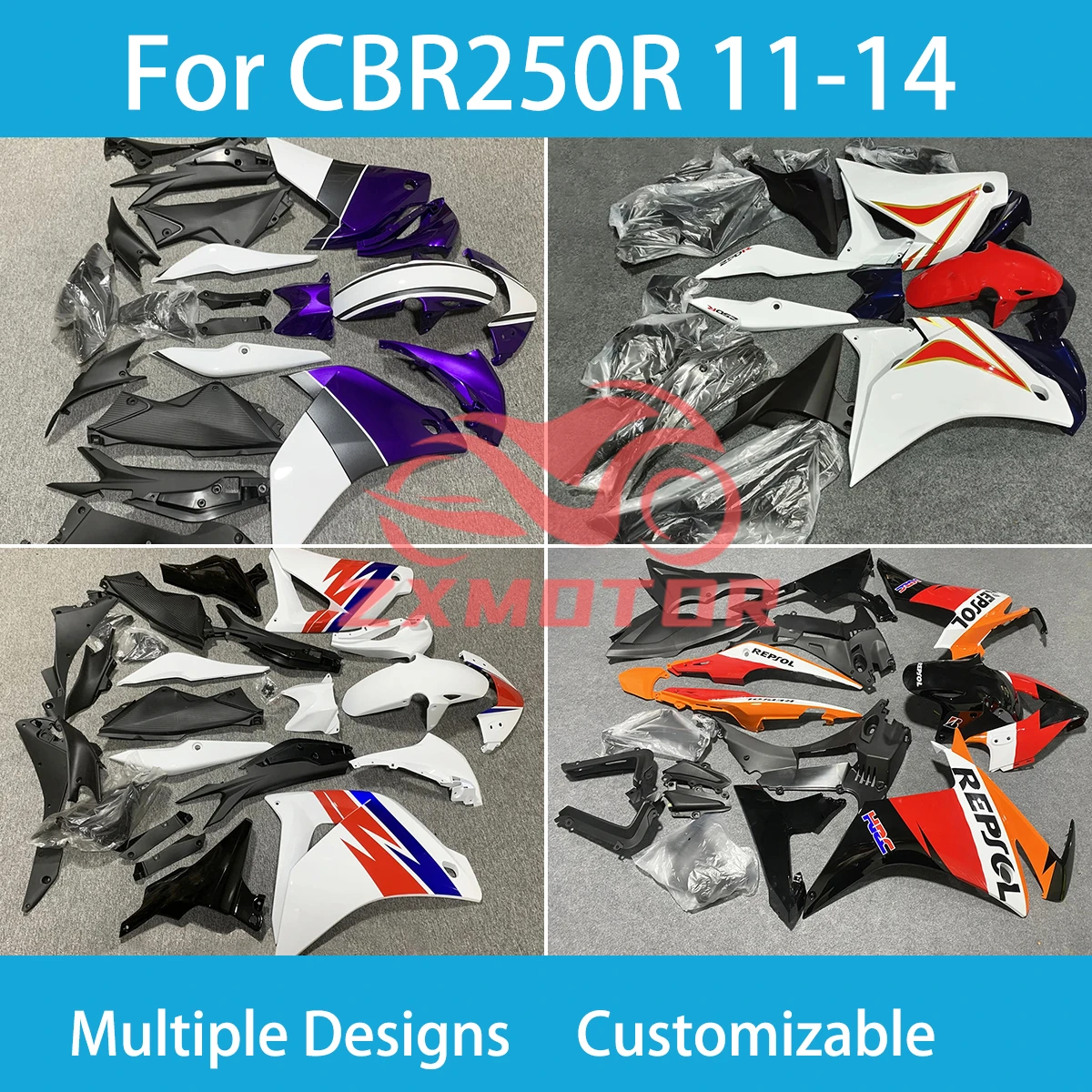 Fairing Kit for HONDA CBR250R 2011 2012 2013 2014 Complete Motorcycle Plastic Component Fairings CBR 250R 11 12 13 14