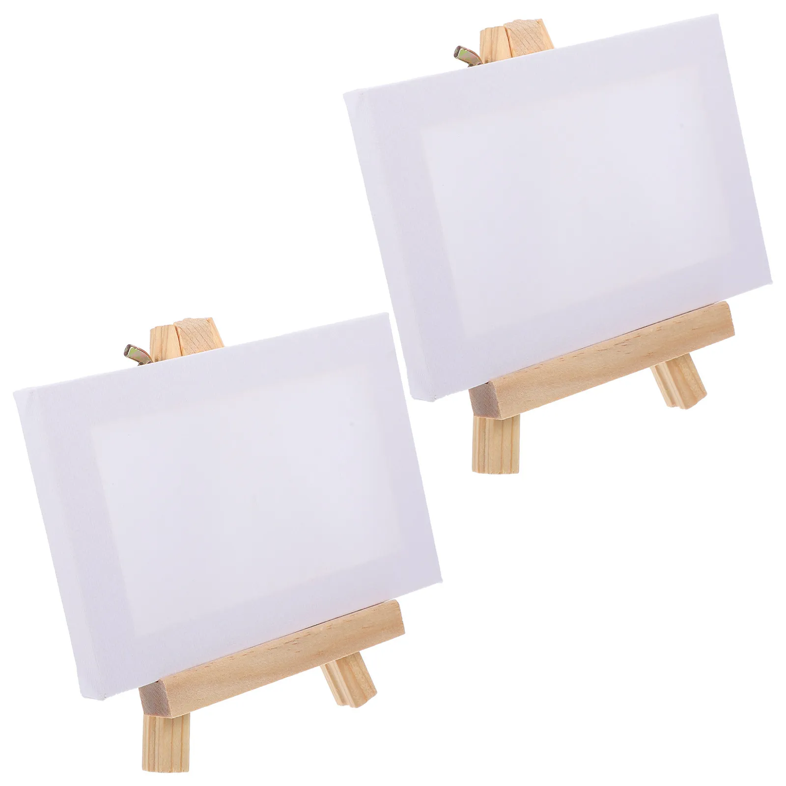 2Sets Wooden Easel for Painting Canvas Mini Table Easel Lightweight Compact Design for Students Beginners Artists Oil