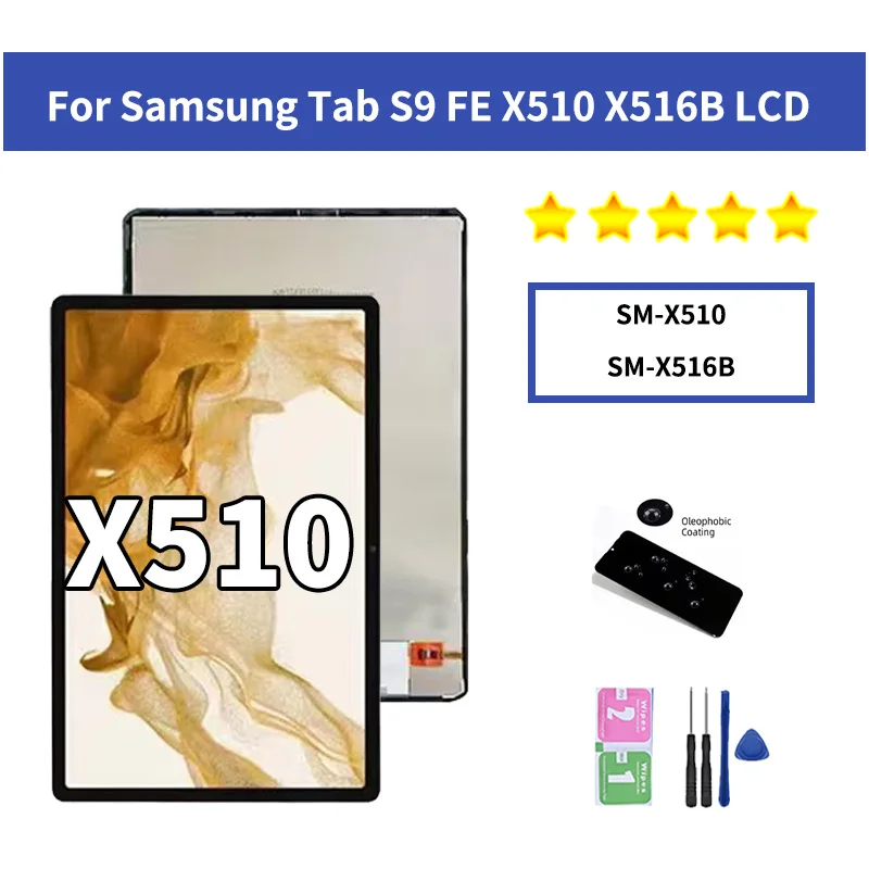 10.9“Tested For Samsung Tab S9 FE S9FE X510 X516B SM-X510 SM-X516B LCD Touch Screen Digitizer Assembly Replacement Repair Parts