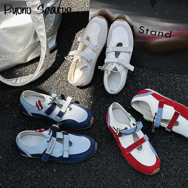 

Роскошные дизайнерские разноцветные женские кроссовки на низком каблуке с круглым носком и петлей на крючках, модная повседневная обувь в стиле ретро в стиле вестерн