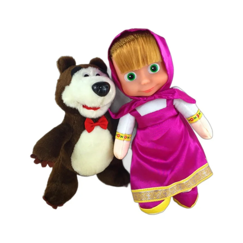 Klassisches Frühkindliche Bildung Kinder Cartoon Anime Peripherie-Puppe Masa Mädchen und Bär Plüschtier mit Musikspielzeug* – Detail 5