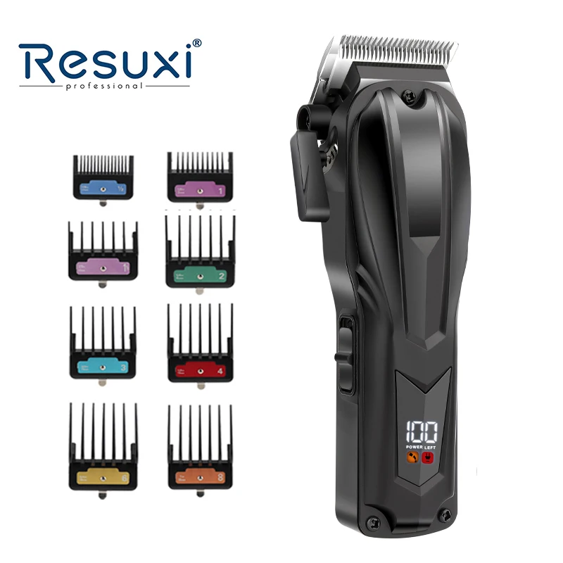 

Resuxi 327 NEW Electric Stainless Steel Blade Rechargeable Barber Hair Clipper with 2500mah Large Battery