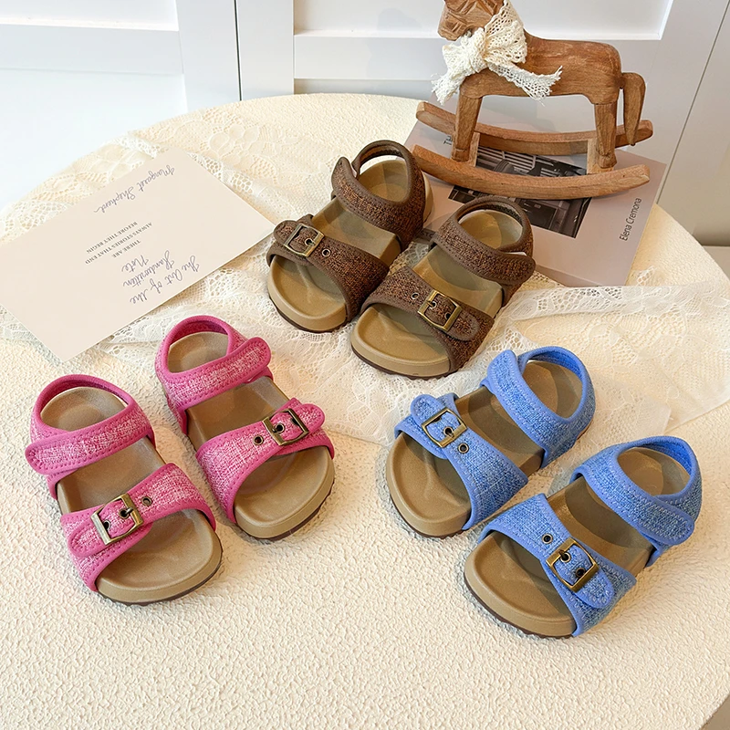

Летние сандалии для маленьких девочек и мальчиков, детская пляжная обувь, противоскользящие спортивные сандалии с мягкой подошвой для малышей, повседневная обувь для младенцев