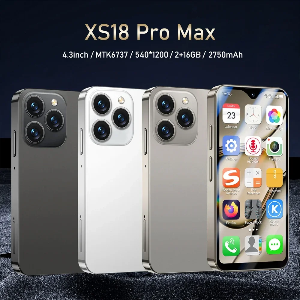 SOYES XS18 Pro Max Mini Smartphone 4.3Inch 2GB RAM + 16GB ROM 4G Netwerk Volledige Band 2750mAh Mobiele telefoon Google Play Store Dual SIM