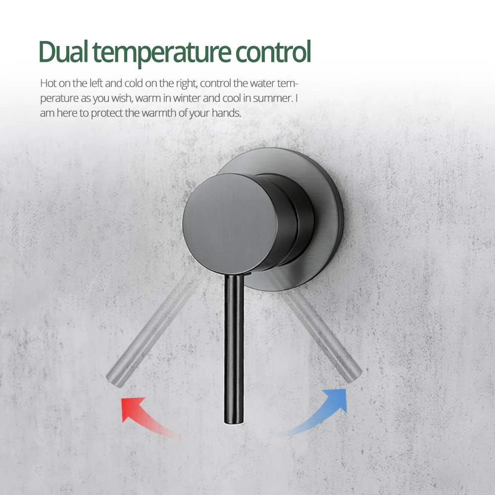 Wall Mounted Rainfall Mixer 8-16 Inch  Bathroom Shower Head Ceiling Arm Single Switch Shower System Gunmetal Shower Faucet