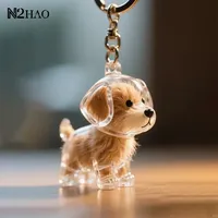 Transparent Dog Hair Memorial Keepsake Capsule Pet Skin Container Handmade Keychain Pendant Pet Lover Decor Home Display Gifts