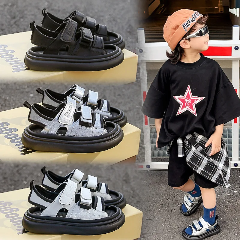 

Zapatos, модная обувь для девочек, осень 2023, новые детские сандалии на толстой подошве, удобная нескользящая пляжная обувь для мальчиков, Sandalias Femininas