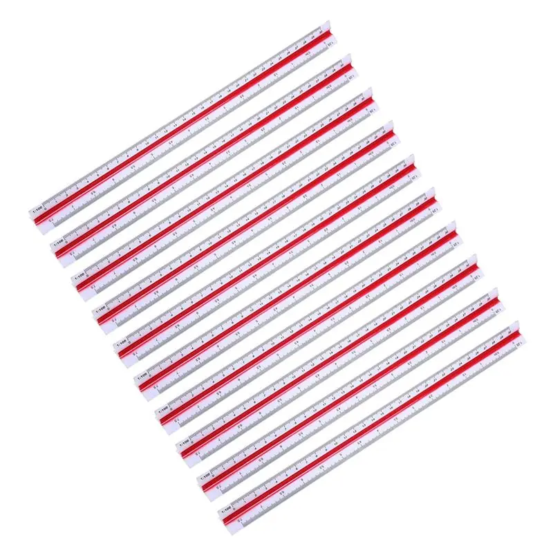 Superior-10X 1:20 1:25 1:50 1:75 1:100 1:125 Plastic Triangular Scale Ruler