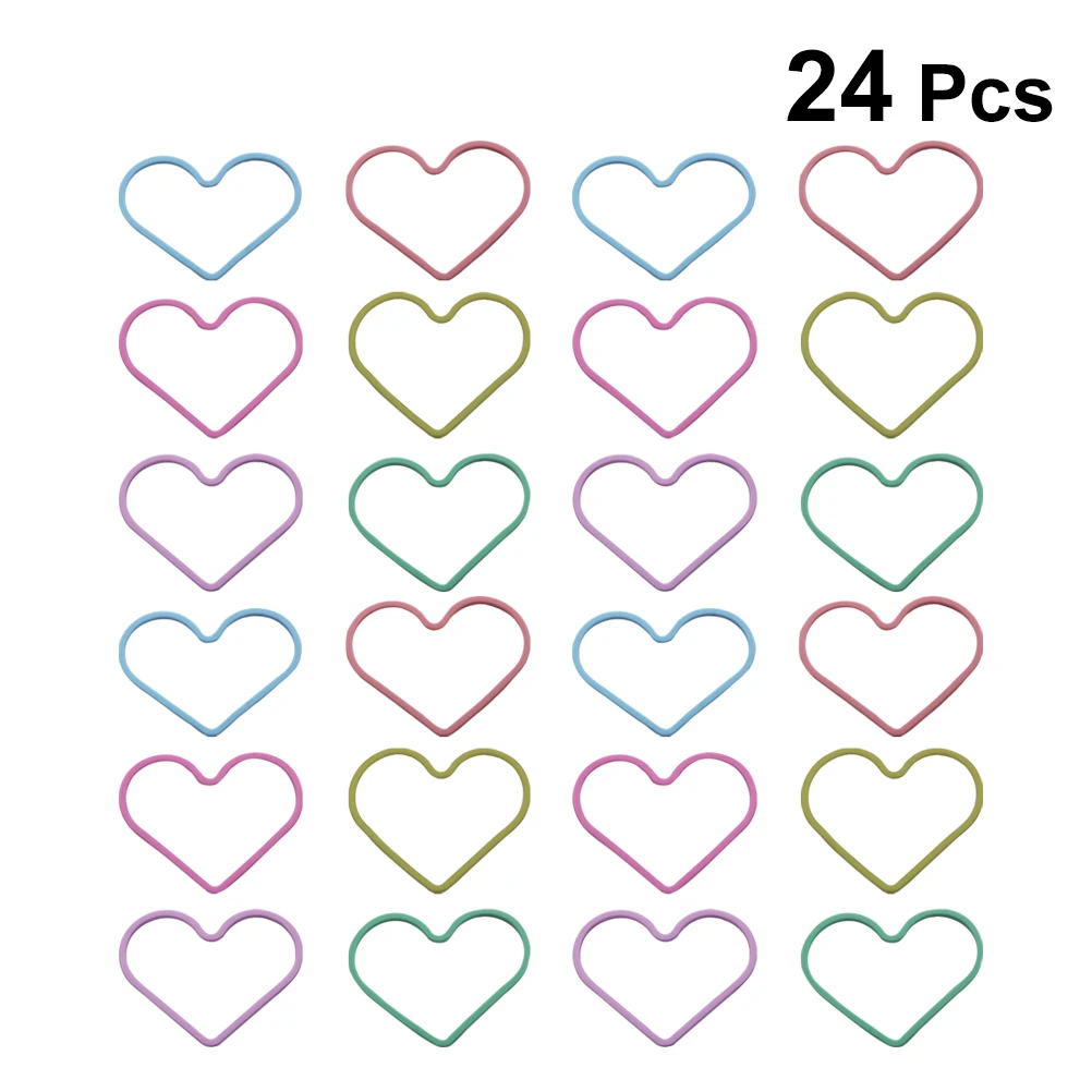 

24Pcs Heart Shaped Wristbands Premium Silicone Bracelet Bright Mixed Colors Soft Comfortable Party Supplies Favors Little Girls