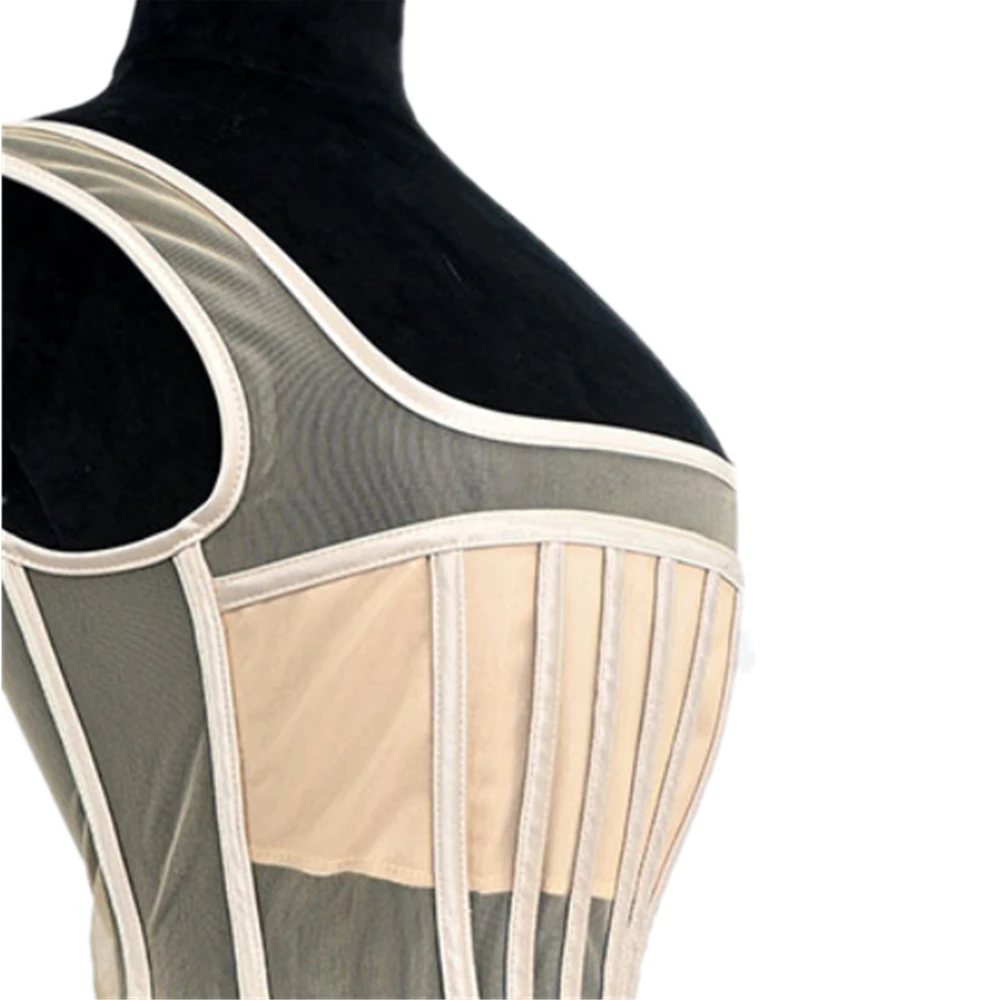 

Women Bandage Corset Waist Transparent Mesh Sexy Shapewear Lingerie Female High Street Belt Slim Ladies Party Wear Body Shaper