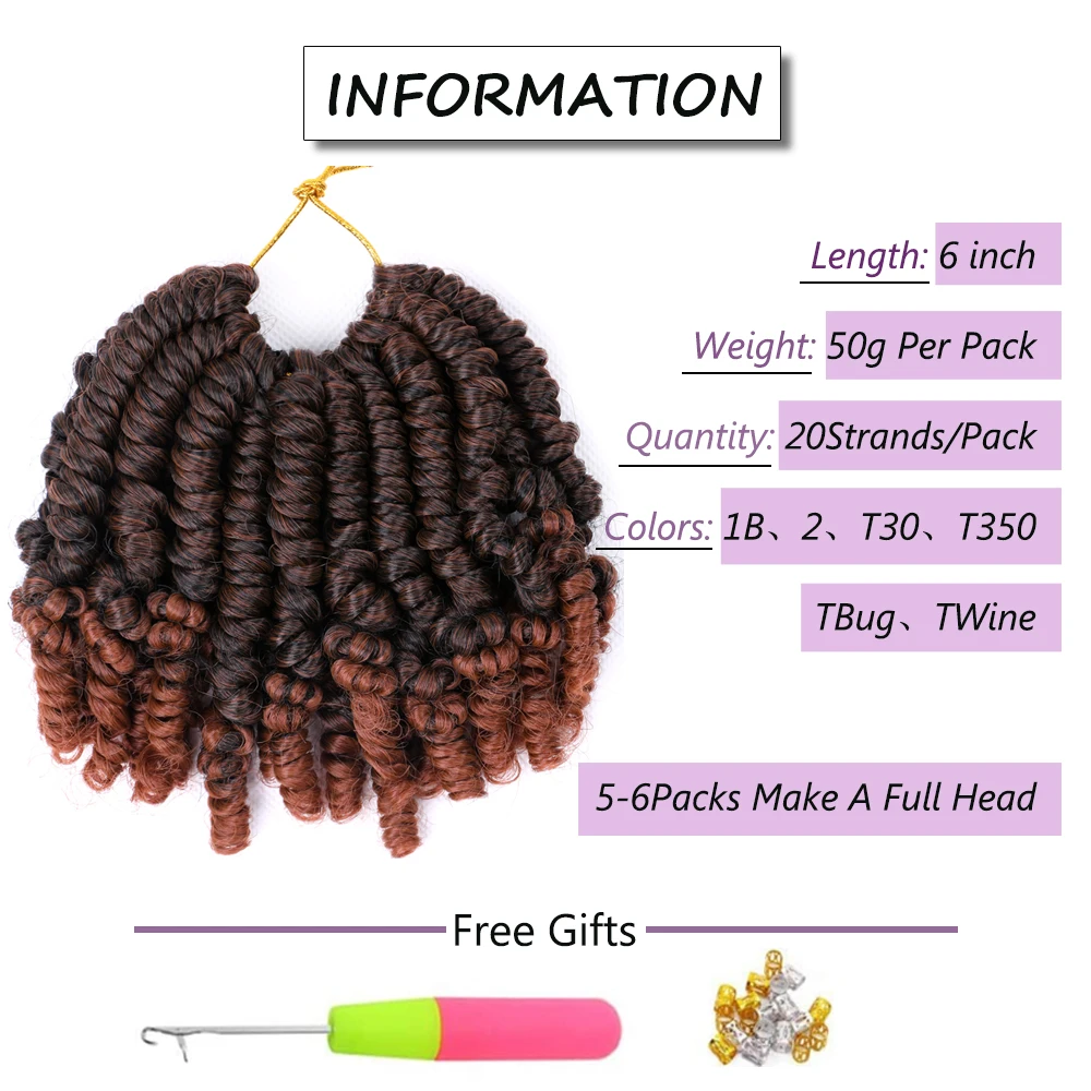 Hair Nest Short Bob Spring Twist Crochet Hair Pre twisted Passion Twist Curly Pre Looped Crochet Braids Hair For Women