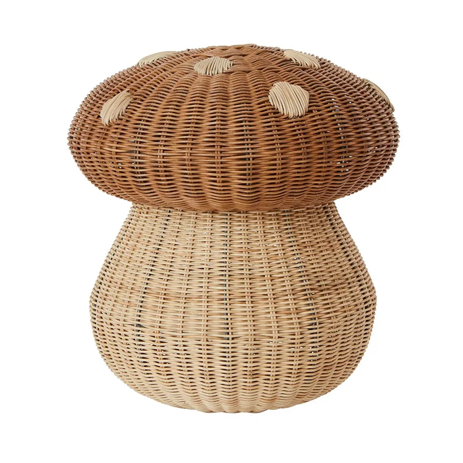 

Wind mushroom shape, creativity, rattan weaving, storage basket, living room, bedroom, sundries, simplicity