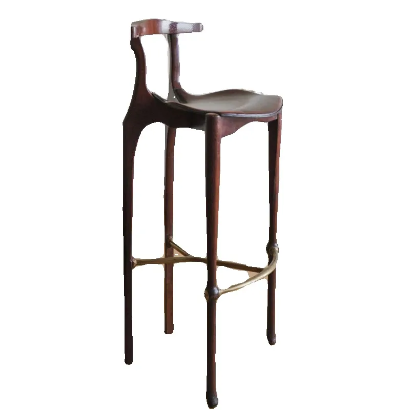Home Designer Island High Chair Retro Cowhide Dining Chair Art Model Room Chair