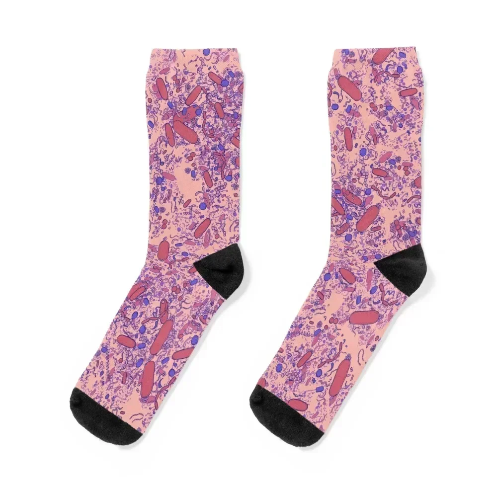 

Bacteria shapes (rose) Socks hiphop Non-slip retro sport Men's Socks Women's