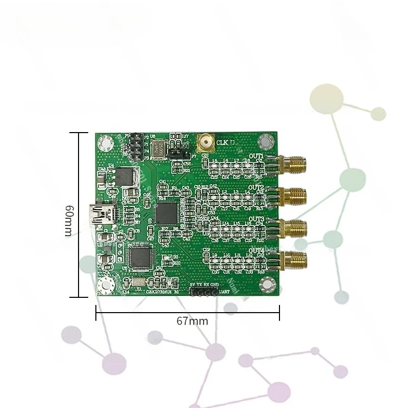 AD9959 4 Channel DDS Signal Generator Module RF Source AT Command Control Sweep Frequency AM Modulation