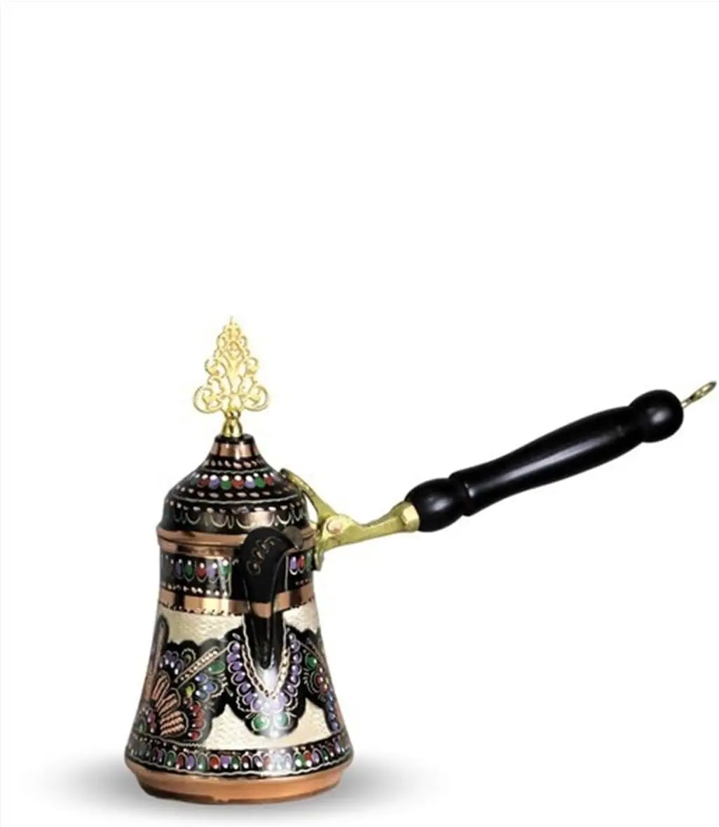 Handmade Copper Turkish Coffee Pot (Cezve) 650 ml Capacity, 0.03 in Thick Copper with Tin Lining, Traditional Erzincan Hand-Engr