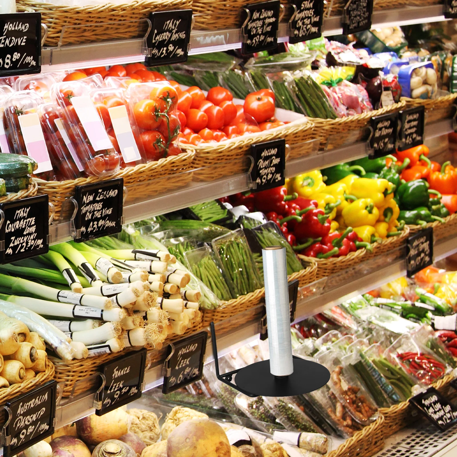 

Produce Bag Holder Wall Mounted Grocery Pouch Holder For Plastic Bags Space Saving Roll Dispenser Rack For Supermarket Use