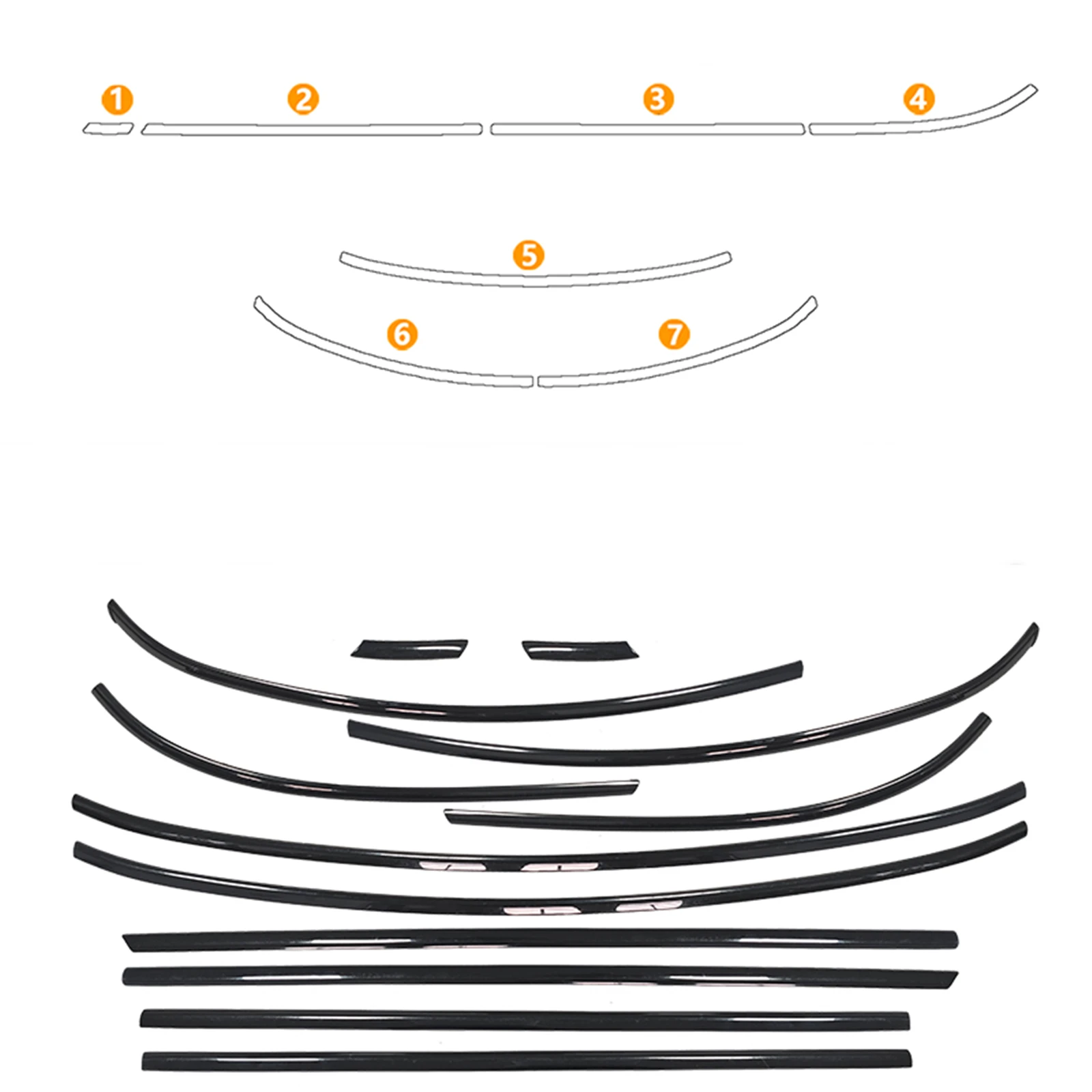 Car Window Exterior Moulding Trim Weatherstrip Seal Strip For Mini Cooper R60 4 Door 2010-2016