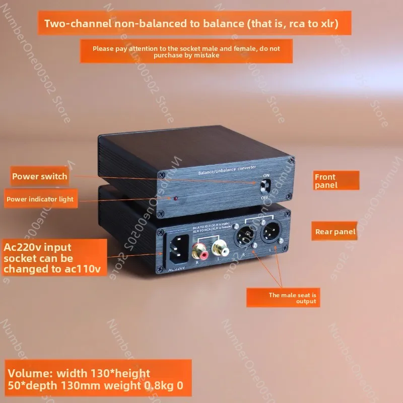 

Balanced to RCA unbalanced/RCA unbalanced to XLR balanced/dedicated IC or audio cow converter