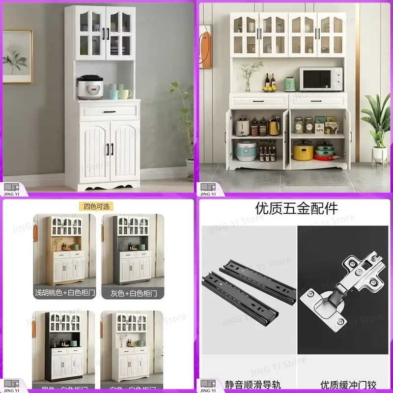 European Style Kitchen Side Cabinet Bowl Storage Cabinet Living Room Dining Room Tea Cabinet Organizer for Utensils Cookware