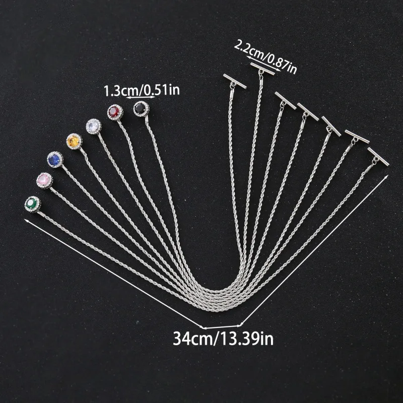 بدلة رجالية رائعة إكسسوار طية صدر السترة دبوس بروش كريستال شرابة سلسلة ربطة عنق سلاسل موضة الأعمال مجوهرات فاخرة غير رسمية #3