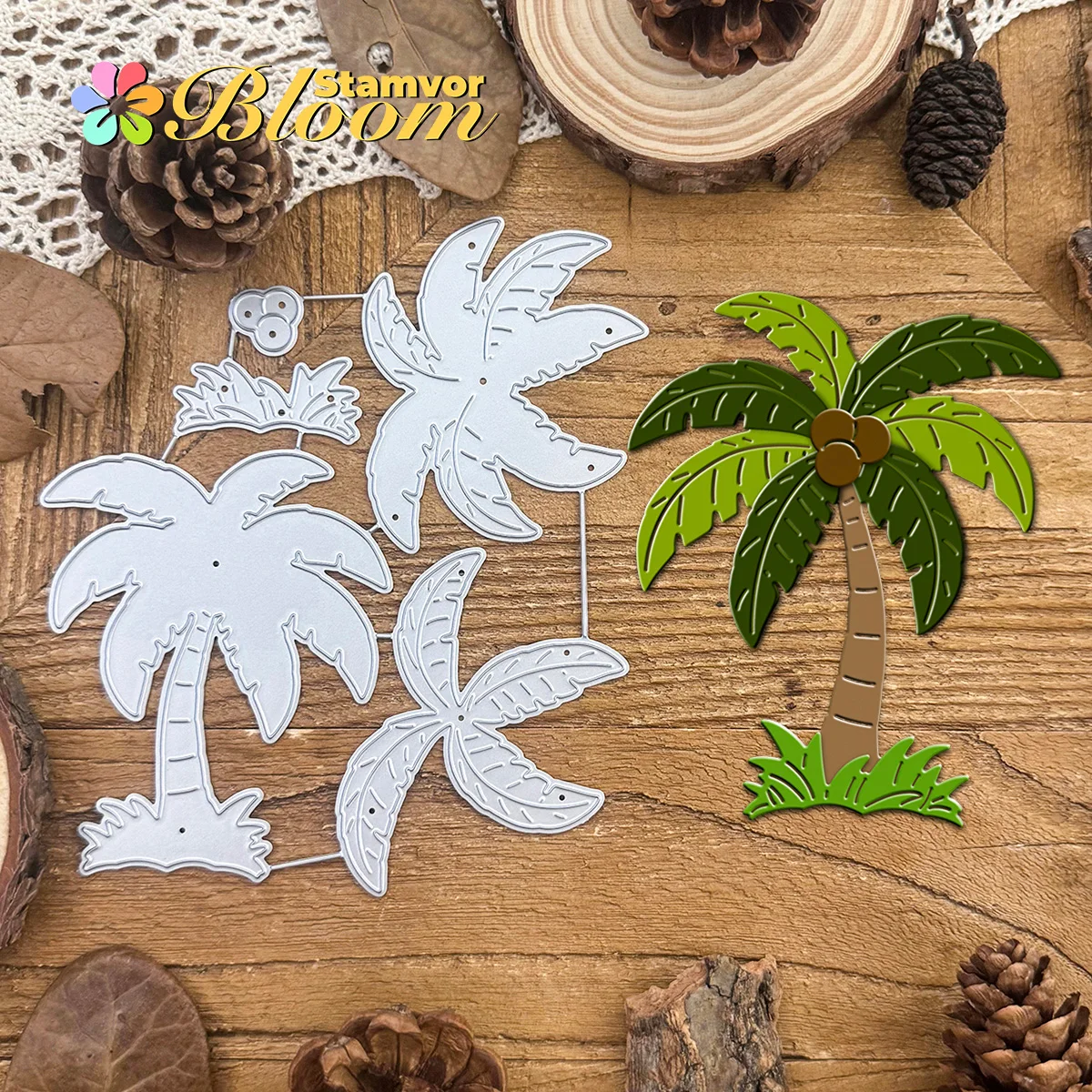 Original schöne Schichten Kokosnussbaum Metall Stanzformen Scrapbooking dekorative Prägung