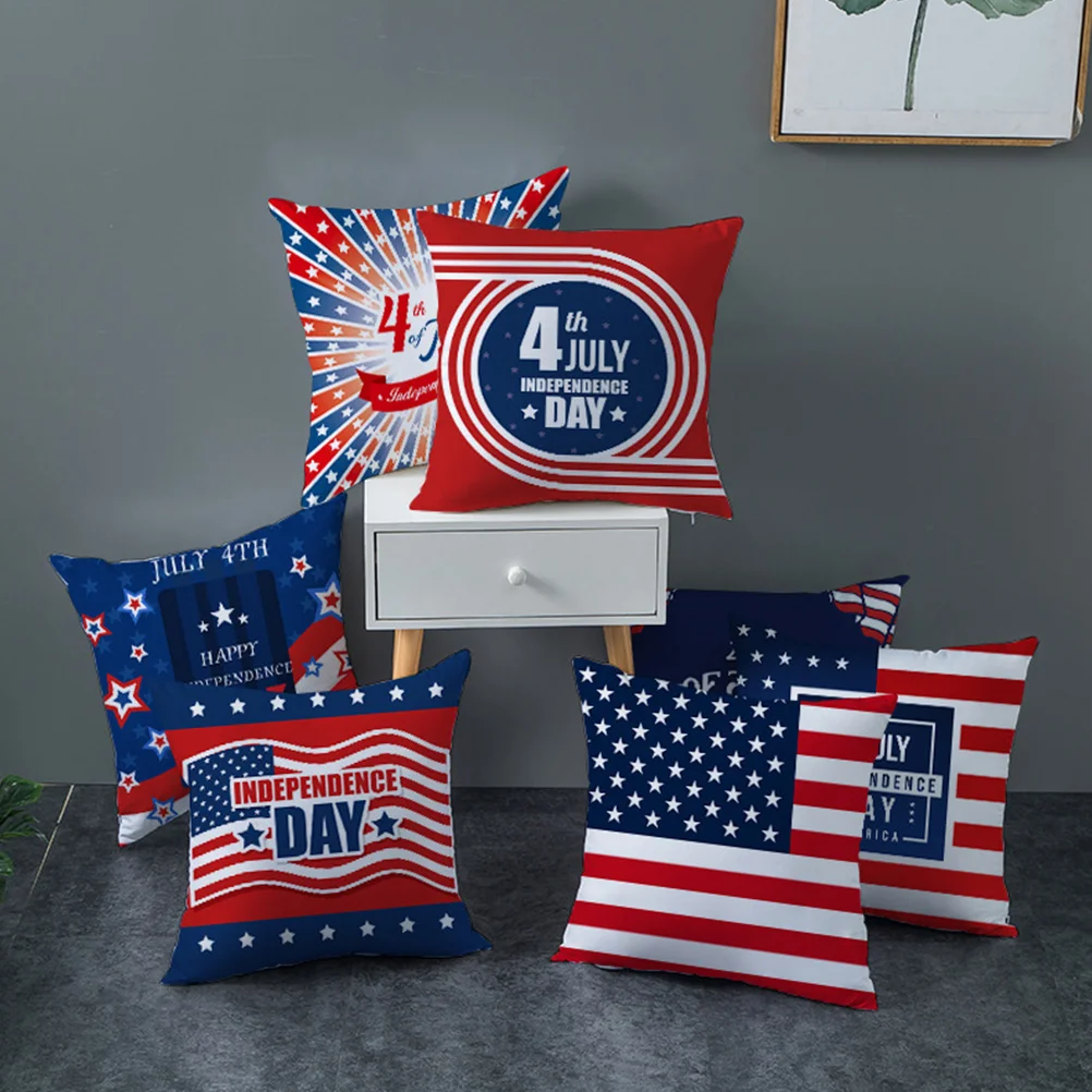 

4pcs Independence Pillow Covers Independence Day Pillow Case 4Th Of July Patriotic Throw Pillowcase Home Decor Bed Sofa Cushion
