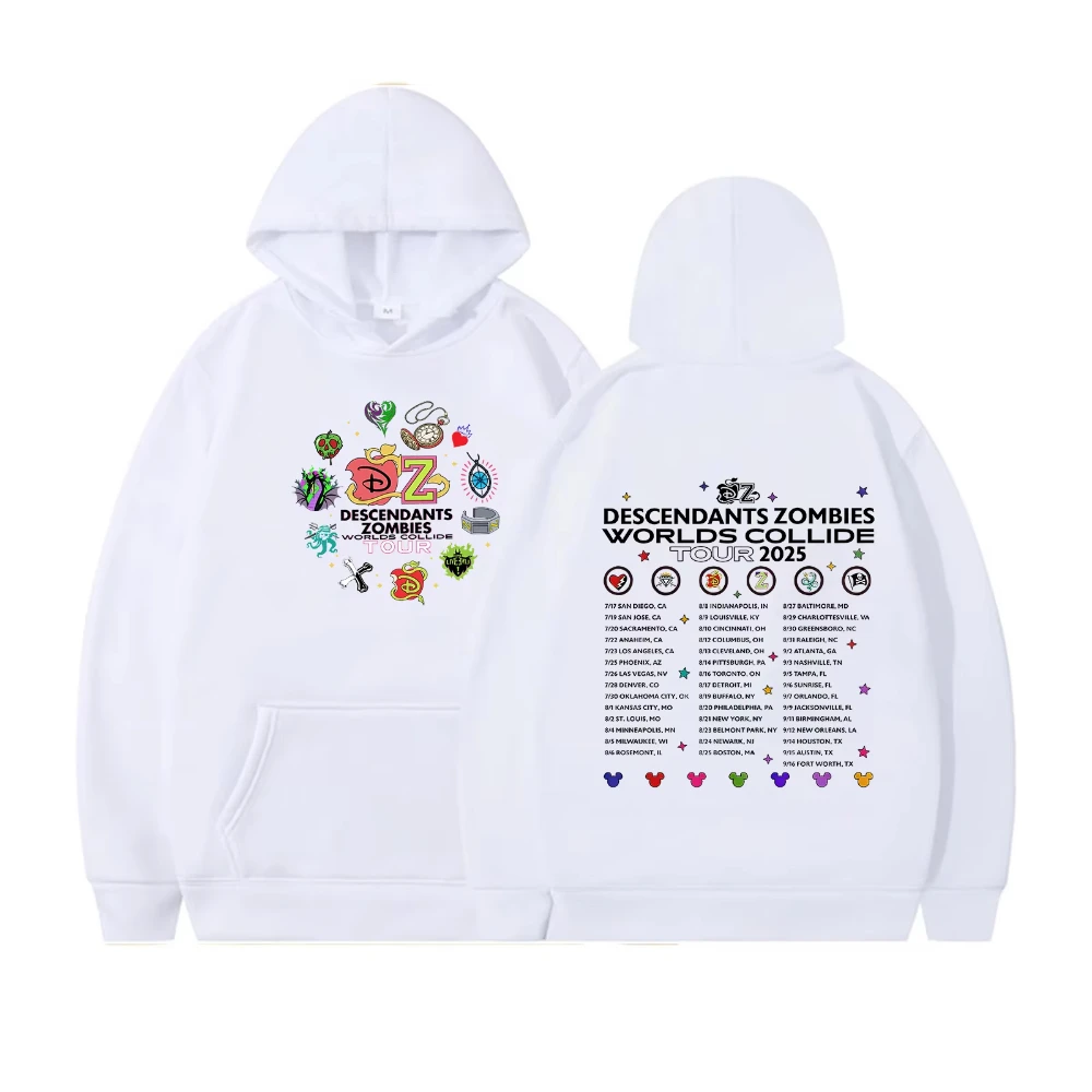 ديزني أحفاد الزومبي جولة حول العالم هوديي الصيف مهرجان الموسيقى 2025 رحلة البلوز أحفاد الزومبي هوديي ملابس للرجال