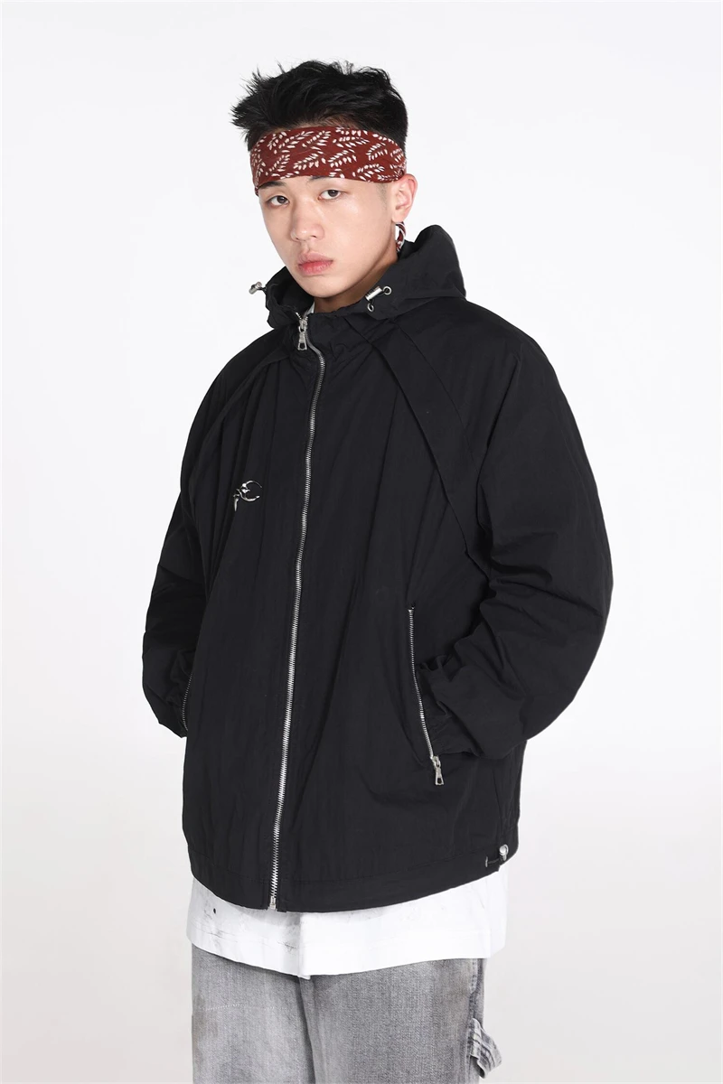 

Американская летняя ветровка с маленьким металлическим логотипом, быстросохнущая, ветрозащитная, молодежная, модная, солнцезащитная куртка для мужчин