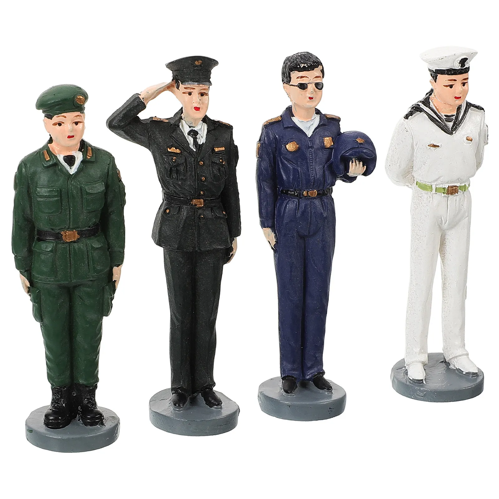 

Набор из 4 миниатюрных фигурок людей: солдатики из смолы для декора рабочего стола, образовательных игр и подарков