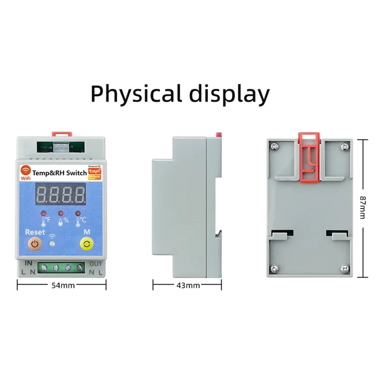 BAAG-Tuya WIFI قطاع دارة ذكي للتحكم في درجة الحرارة والرطوبة والتربة مع شاشة عرض للمراقبة عن بعد صوت Alexa