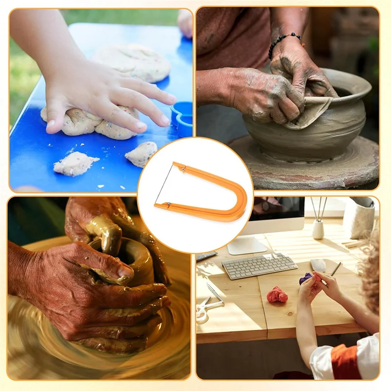 ABUL-One Hand Pottery Wire Tool-Clay Wire Cutter, 5.12 X 3.35 Inch Plastic Clay Cutter For Mud Handcraft For Cutting