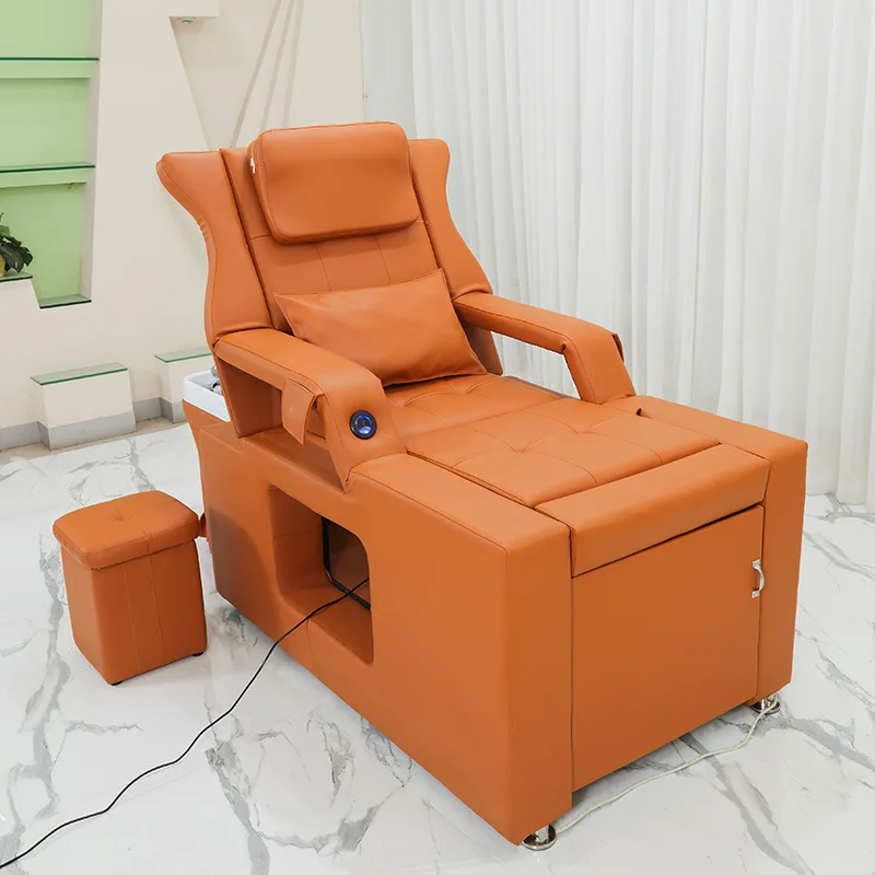 2024 Modern beauty furniture foot spa head water therapy massage table shampoo bed hair salon washing chair