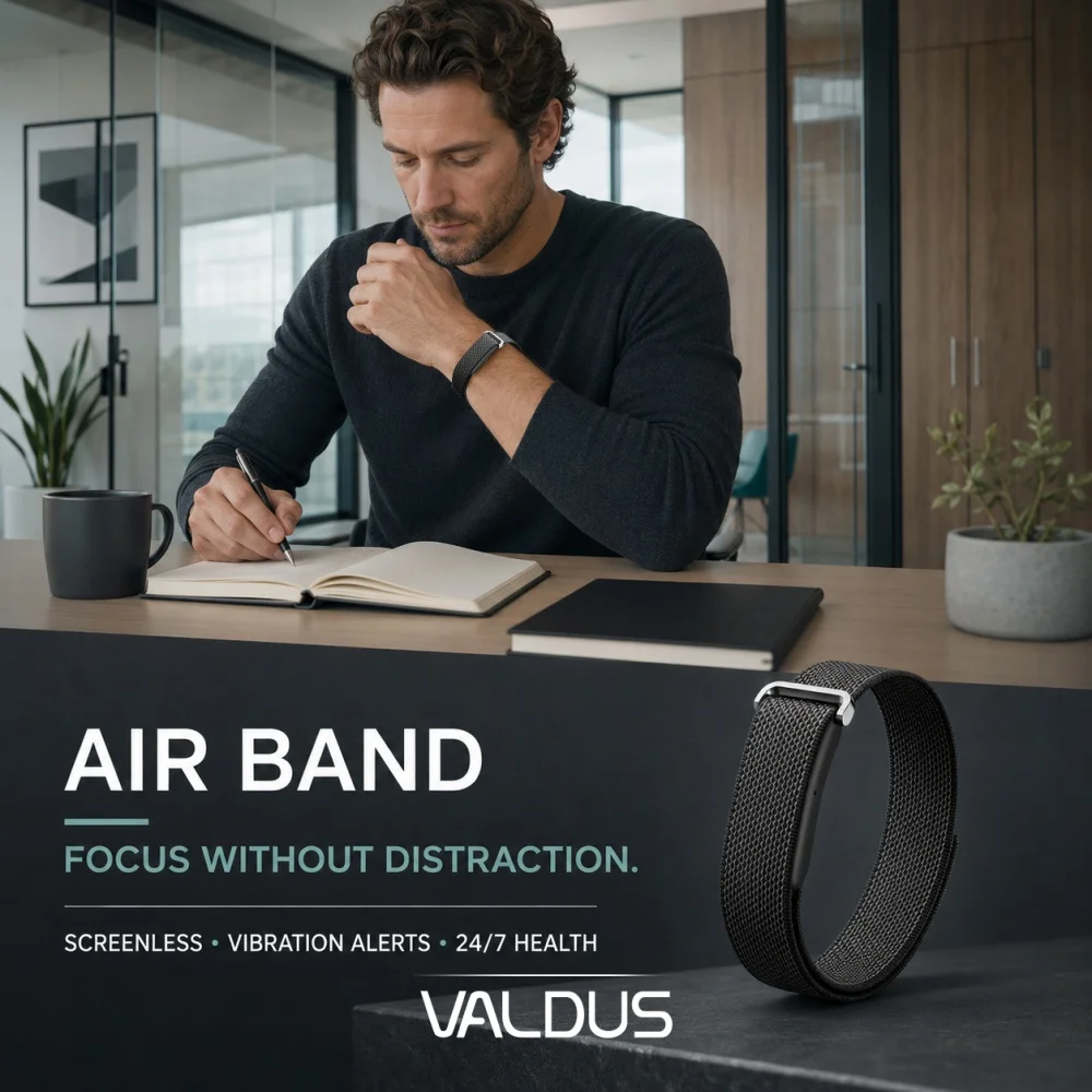 Air Band VS01 Screenless Smart Band IP68 Waterproof Nylon Strap Fitness Tracker Health Screen-Free Smart Bracelet SpO2 Wristband