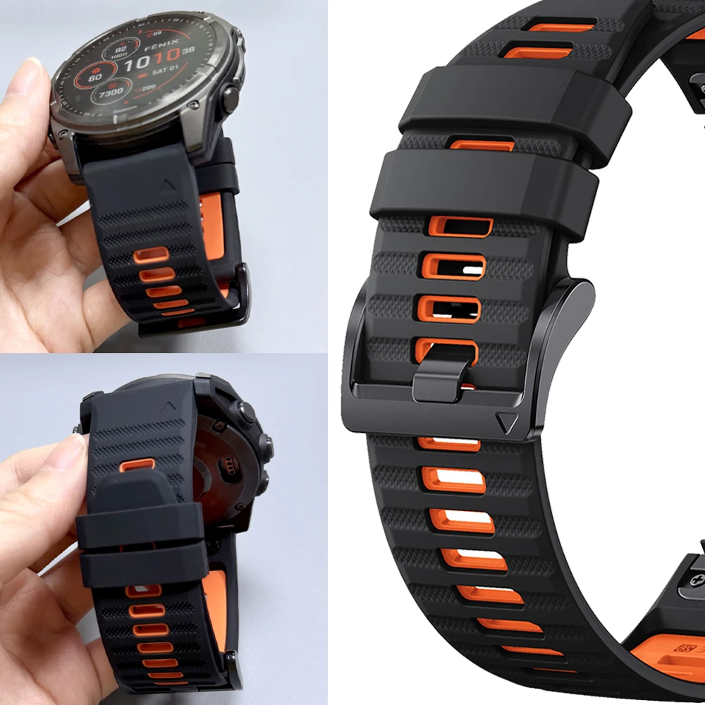 22mm 26mm Quick Fit Silicone Strap For Garmin Fenix 9/8/E/7/7X/6/6X Pro Tactix Replacement Watch Band For Garmin EPIX/Enduro 4 3